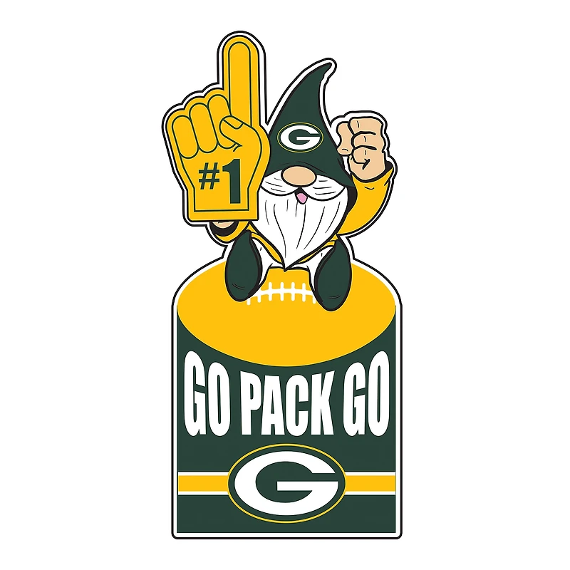 Green Bay Packers 30" Metal Gnome 3-in-1 Outdoor Yard Sign
