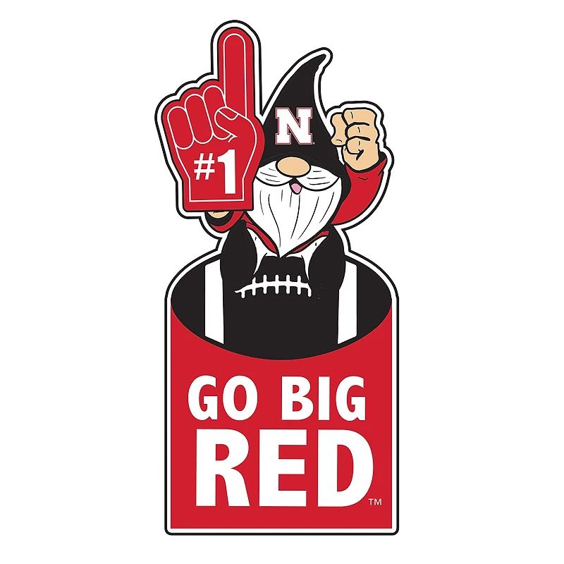 Nebraska Huskers 30" Metal Gnome 3-in-1 Outdoor Yard Sign