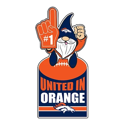 Denver Broncos 30" Metal Gnome 3-in-1 Outdoor Yard Sign