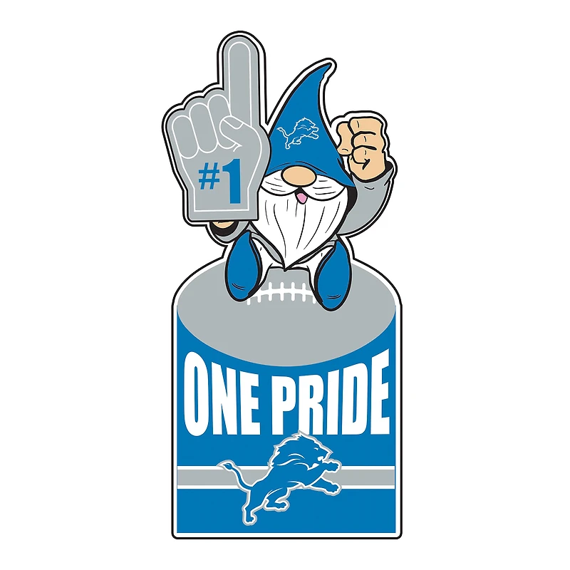 Detroit Lions 30" Metal Gnome 3-in-1 Outdoor Yard Sign