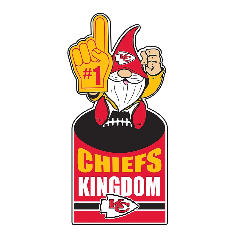 Kansas City Chiefs 30" Metal Gnome 3-in-1 Outdoor Yard Sign