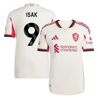 Men's adidas Alexander Isak White Liverpool 2025/26 Away Authentic Player Jersey