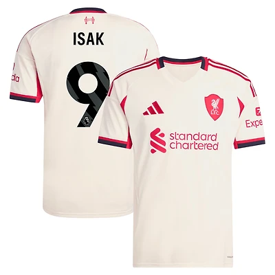 Men's adidas Alexander Isak White Liverpool 2025/26 Away Replica Player Jersey