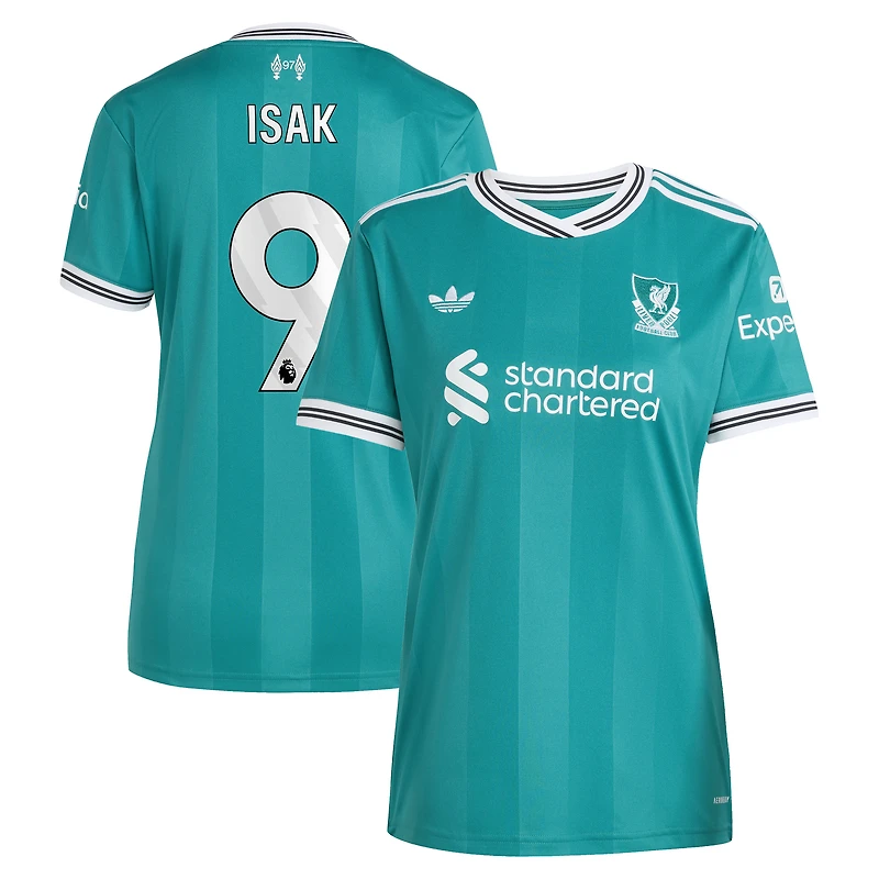 Women's adidas Alexander Isak Green Liverpool 2025/26 Third Replica Player Jersey