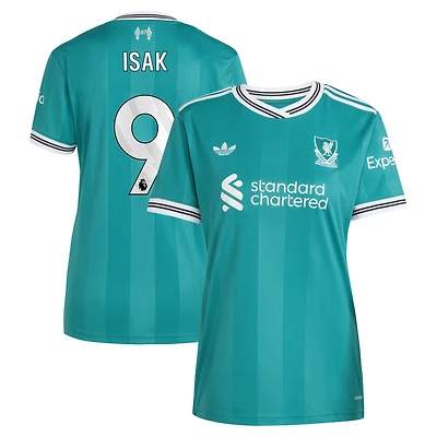 Women's adidas Alexander Isak Green Liverpool 2025/26 Third Replica Player Jersey