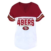 Women's Profile Scarlet/White San Francisco 49ers Plus Size Split Body V-Neck T-shirt