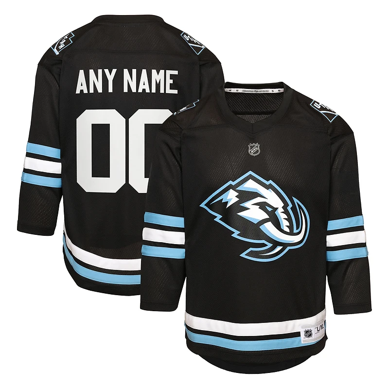 Youth Black Utah Mammoth Home Replica Custom Jersey