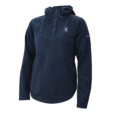 Women's Columbia Navy Houston Astros Half-Snap Pullover Hoodie