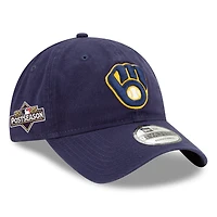 Men's New Era Navy Milwaukee Brewers 2025 MLB Postseason Side Patch 9TWENTY Adjustable Hat
