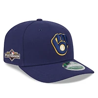 Men's New Era Navy Milwaukee Brewers 2025 MLB Postseason Side Patch 9SEVENTY Adjustable Hat