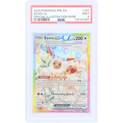 Eevee 2025 Pokemon Prismatic Evolutions EX Special Illustration Rare #167 PSA Authenticated 9 Card
