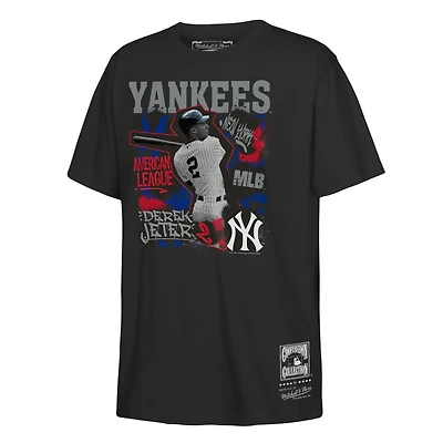 Youth Mitchell & Ness Derek Jeter Black New York Yankees Cooperstown Star Moment T-Shirt