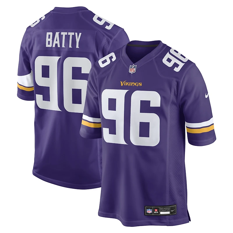 Men's Nike Tyler Batty Purple Minnesota Vikings Team Game Jersey