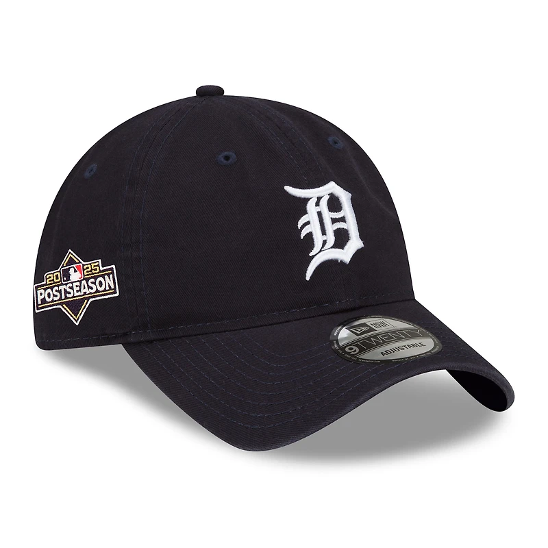 Men's New Era Navy Detroit Tigers 2025 MLB Postseason Side Patch 9TWENTY Adjustable Hat