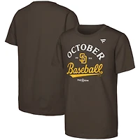 Youth Fanatics Brown San Diego Padres 2025 MLB Postseason Locker Room T-Shirt