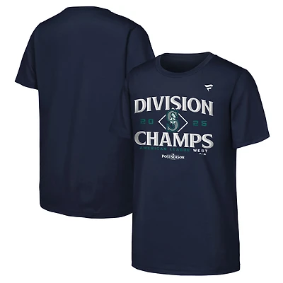 Youth Fanatics Navy Seattle Mariners 2025 AL West Division Champions Locker Room T-Shirt
