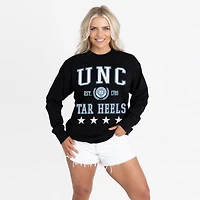 Women's Gameday Couture Black North Carolina Tar Heels Oversized Everyday Star Long Sleeve T-Shirt