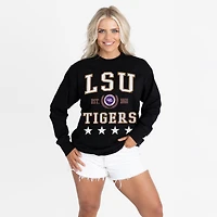 Women's Gameday Couture Black LSU Tigers Oversized Everyday Star Long Sleeve T-Shirt