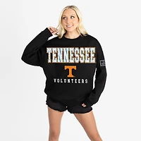 Women's Gameday Couture Black Tennessee Volunteers Oversized Level Up Black Label Premium Sweatshirt