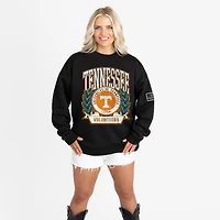 Women's Gameday Couture Black Tennessee Volunteers Oversized Victory Lane Black Label Premium Sweatshirt