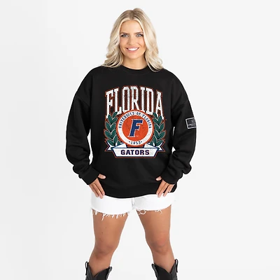 Women's Gameday Couture Black Florida Gators Oversized Victory Lane Black Label Premium Sweatshirt