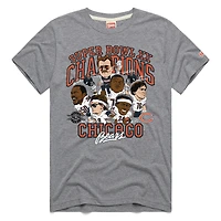 Unisex Homage Gray Chicago Bears Super Bowl XX Champions Classic Caricature Tri-Blend T-Shirt