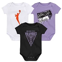 Newborn Outerstuff  Golden State Valkyries Destiny 3-Piece Creeper Set