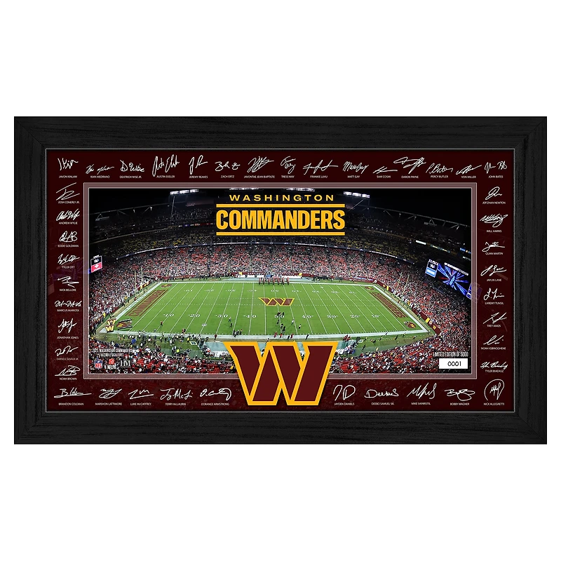 Highland Mint Washington Commanders 12" x 20" 2025 Signature Gridiron Panoramic Framed Photo