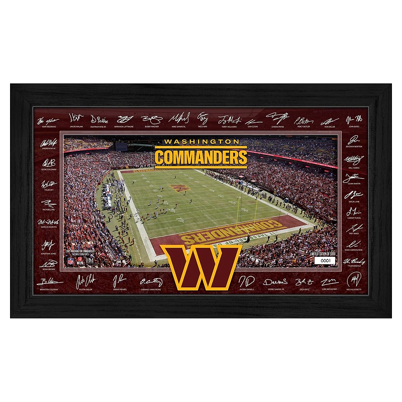 Highland Mint Washington Commanders 12" x 20" 2025 Signature Gridiron Panoramic Framed Photo