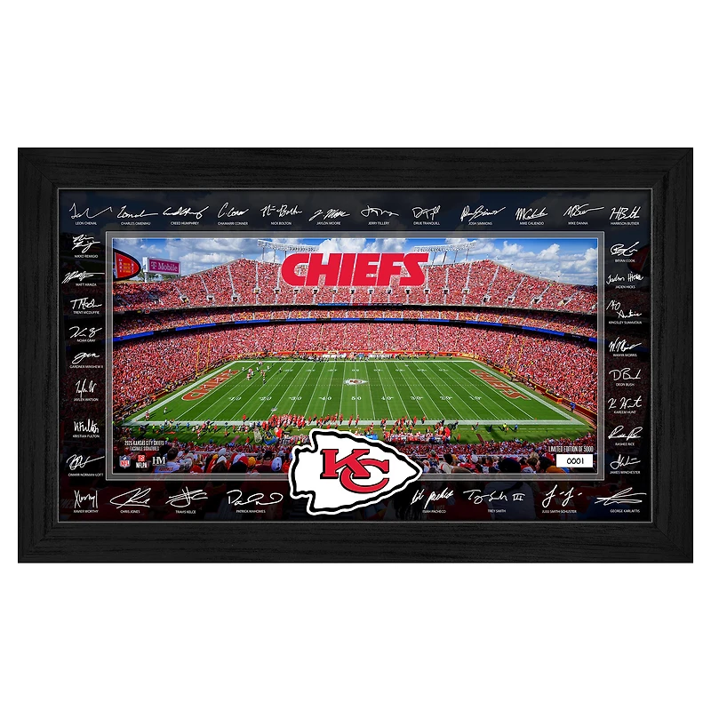 Highland Mint Kansas City Chiefs 12" x 20" 2025 Signature Gridiron Panoramic Framed Photo