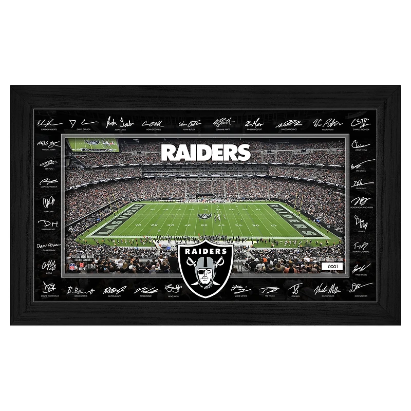 Highland Mint Las Vegas Raiders 12" x 20" 2025 Signature Gridiron Panoramic Framed Photo