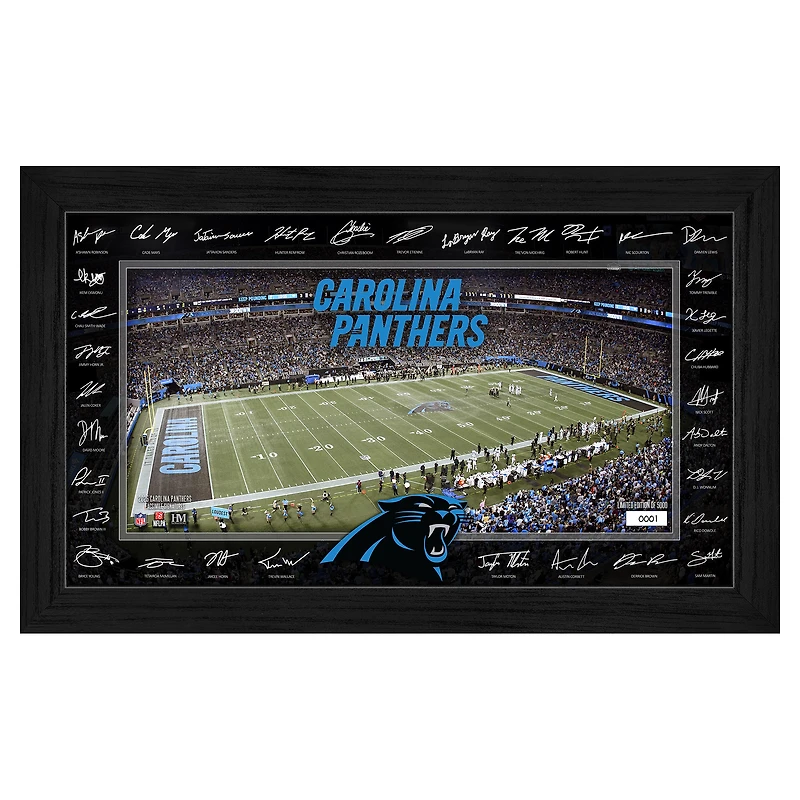 Highland Mint Carolina Panthers 12" x 20" 2025 Signature Gridiron Panoramic Framed Photo
