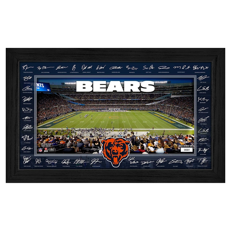 Highland Mint Chicago Bears 12" x 20" 2025 Signature Gridiron Panoramic Framed Photo