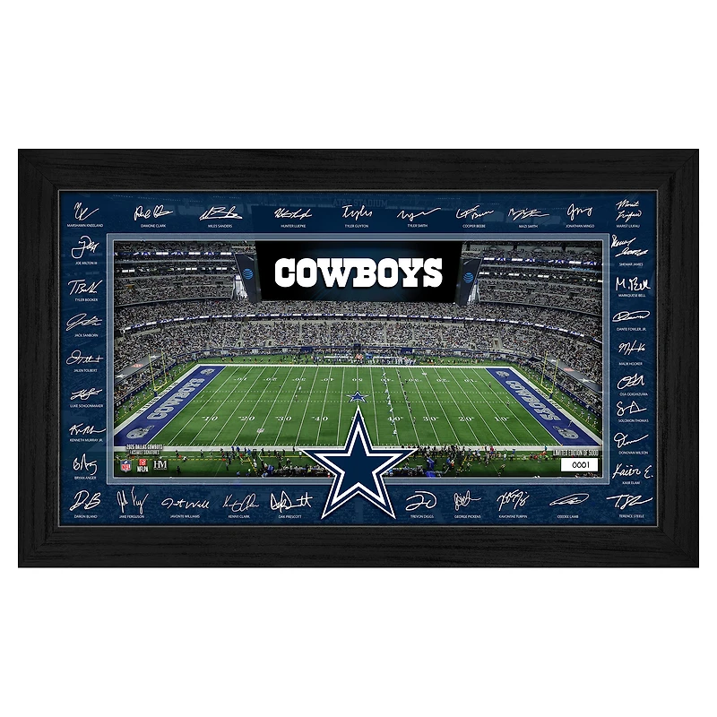 Highland Mint Dallas Cowboys 12" x 20" 2025 Signature Gridiron Panoramic Framed Photo