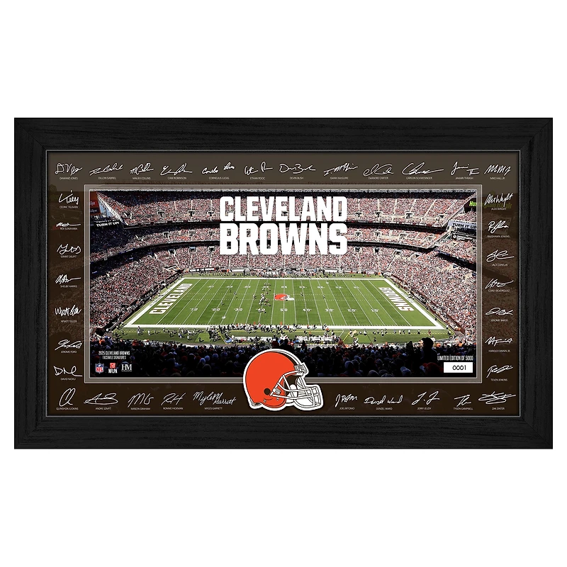 Highland Mint Cleveland Browns 12" x 20" 2025 Signature Gridiron Panoramic Framed Photo