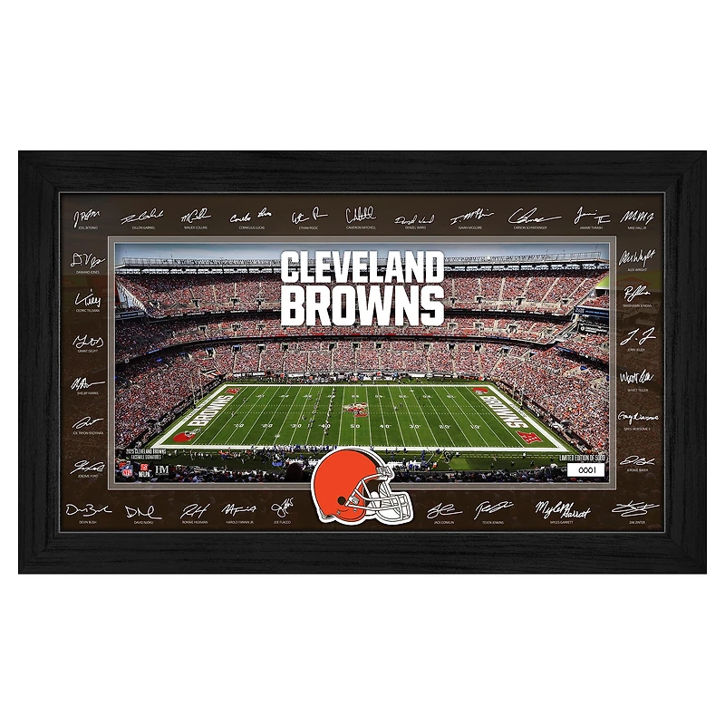 Highland Mint Cleveland Browns 12" x 20" 2025 Signature Gridiron Panoramic Framed Photo