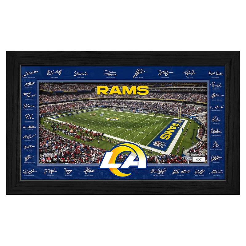 Highland Mint Los Angeles Rams 12" x 20" 2025 Signature Gridiron Panoramic Framed Photo
