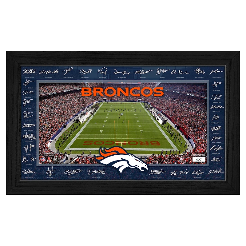 Highland Mint Denver Broncos 12" x 20" 2025 Signature Gridiron Panoramic Framed Photo