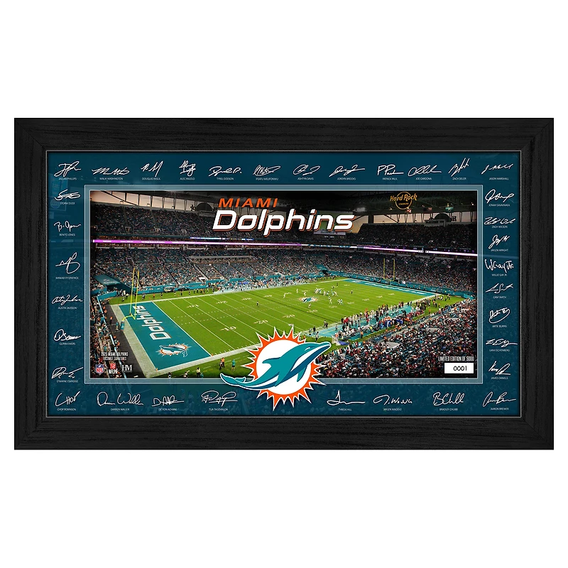 Highland Mint Miami Dolphins 12" x 20" 2025 Signature Gridiron Panoramic Framed Photo
