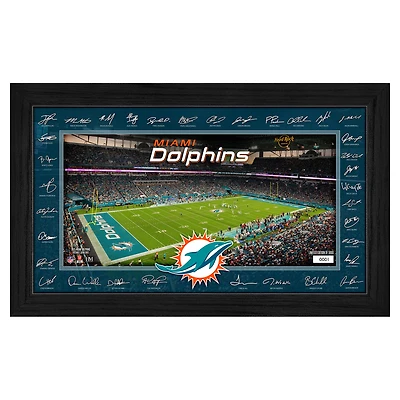 Highland Mint Miami Dolphins 12" x 20" 2025 Signature Gridiron Panoramic Framed Photo