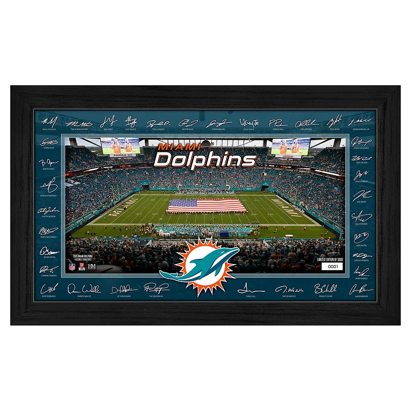 Highland Mint Miami Dolphins 12" x 20" 2025 Signature Gridiron Panoramic Framed Photo