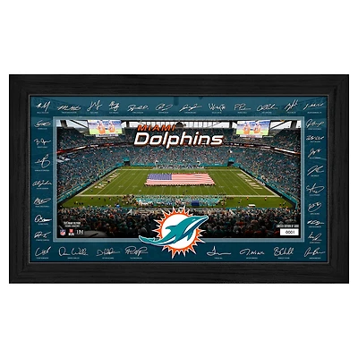 Highland Mint Miami Dolphins 12" x 20" 2025 Signature Gridiron Panoramic Framed Photo