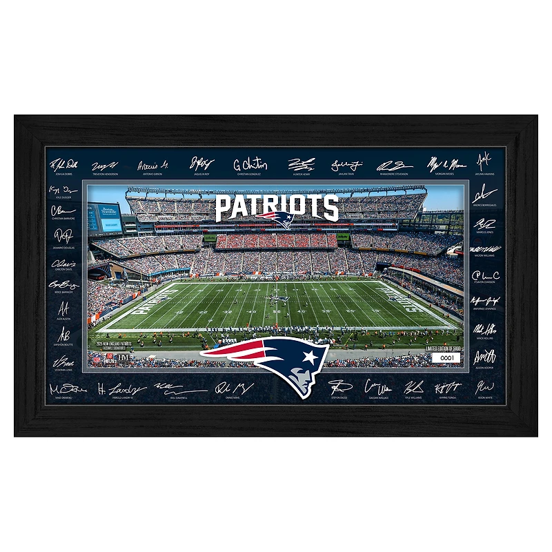 Highland Mint New England Patriots 12" x 20" 2025 Signature Gridiron Panoramic Framed Photo