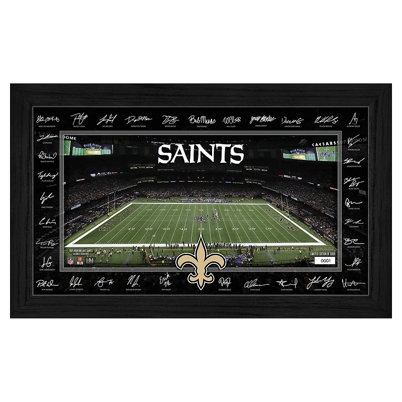 Highland Mint New Orleans Saints 12" x 20" 2025 Signature Gridiron Panoramic Framed Photo