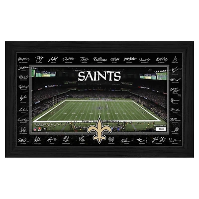Highland Mint New Orleans Saints 12" x 20" 2025 Signature Gridiron Panoramic Framed Photo