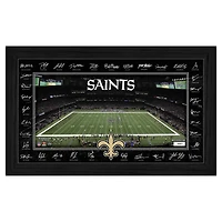 Highland Mint New Orleans Saints 12" x 20" 2025 Signature Gridiron Panoramic Framed Photo