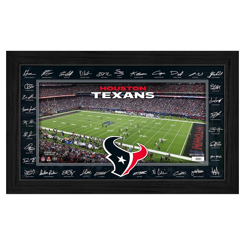 Highland Mint Houston Texans 12" x 20" 2025 Signature Gridiron Panoramic Framed Photo