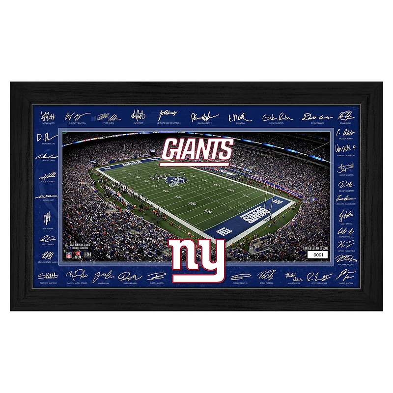Highland Mint New York Giants 12" x 20" 2025 Signature Gridiron Panoramic Framed Photo