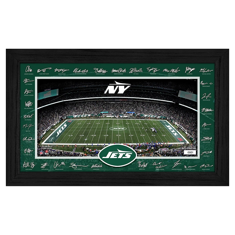 Highland Mint New York Jets 12" x 20" 2025 Signature Gridiron Panoramic Framed Photo