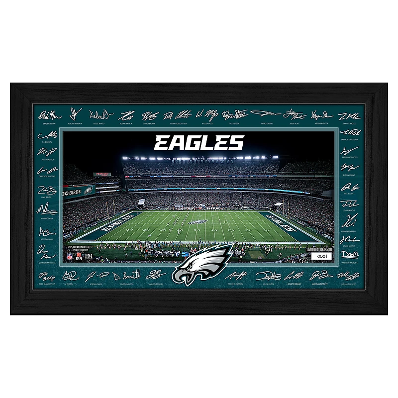 Highland Mint Philadelphia Eagles 12" x 20" 2025 Signature Gridiron Panoramic Framed Photo